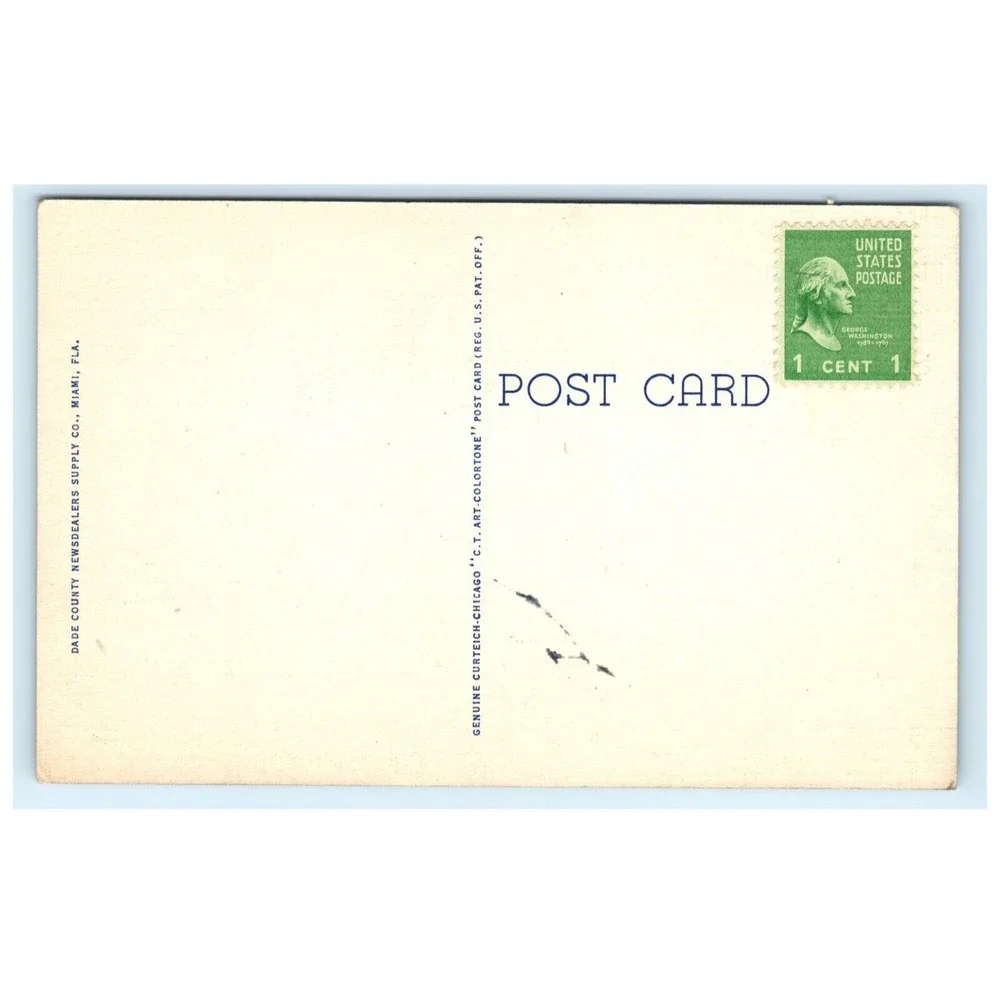 Vintage‎ Postcard Coral Gables Florida Miami Biltmore Hotel Golf Course 1950 USA